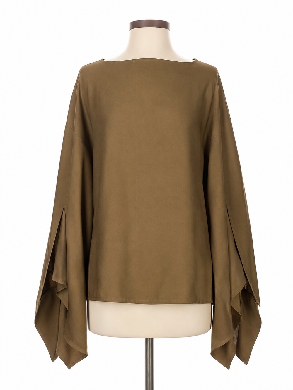 Ralph Lauren Purple Label Cape Sleeve Boat Neck Blouse Draped Dress Top Formal S